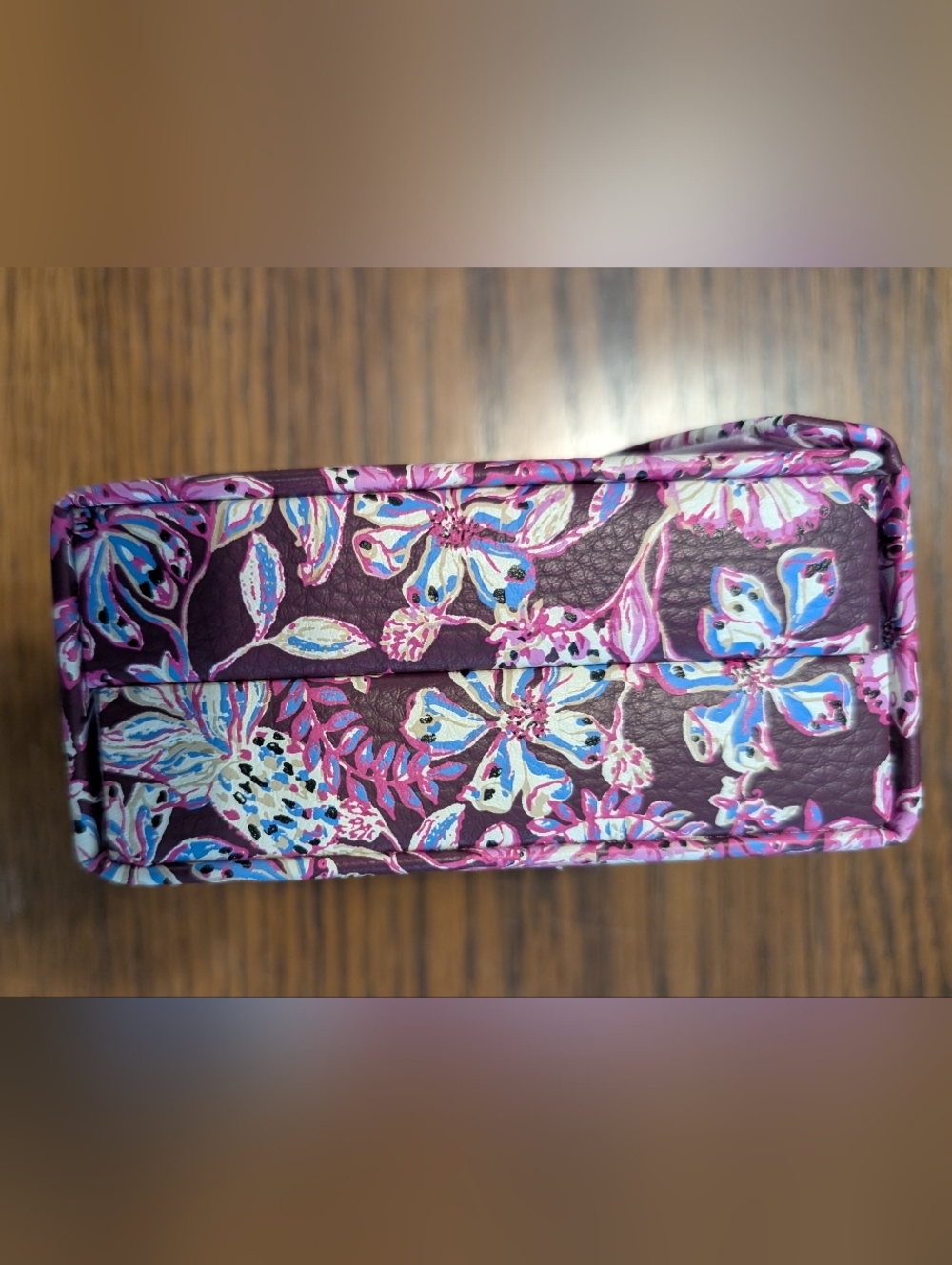 Lilly Pulitzer Floral Jewelry Travel Case in Plum Pink Blue - Picture 8 of 12